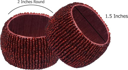 COTTON CRAFT Glitz Handmade Beaded Napkin Rings - Image 3