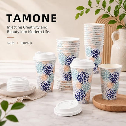 Tamone 100 PACK 16OZ Disposable Coffee Cups - Image 8