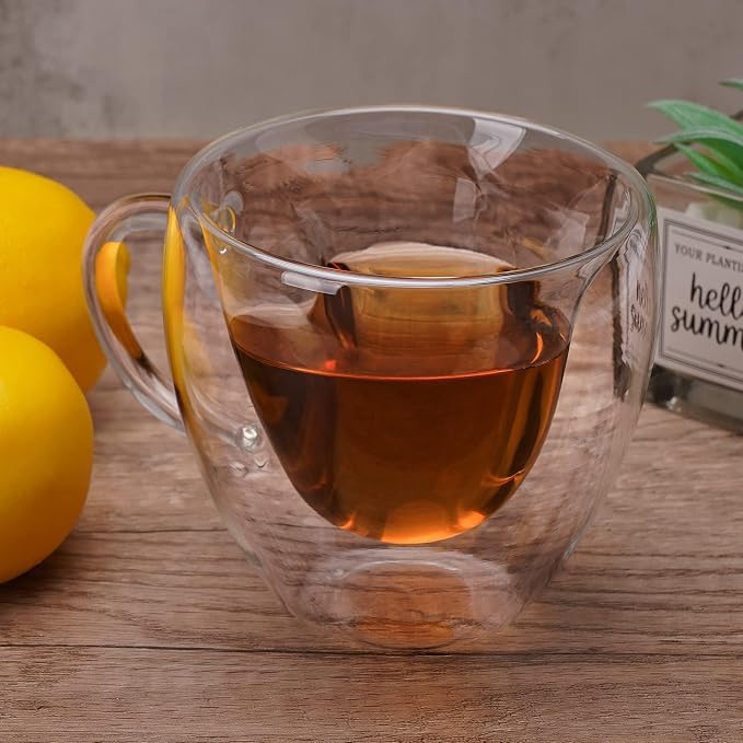 Heart Shaped Double Walled Insulated Glass Coffee Mugs or Aesthetic Tea Cups - Image 6