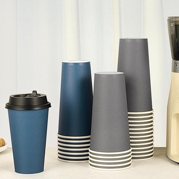 LITOPAK 100 Pack 20 oz Disposable Paper Coffee Cups - Image 3
