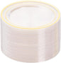 BESTVIP 100PCS Clear Plastic Plates, 10.25 Inch Disposable Dinner Plate Party with Gold Rim, Heavy Duty Disposable Plastic Plates for Party, Wedding and Birthday, Christmas, Thanksgiving