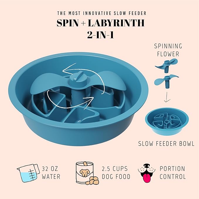AVERYDAY Slow Feeder Dog Bowls for Large Breed, 2.5 Cups Deep Food Puzzle Bowl - Image 2