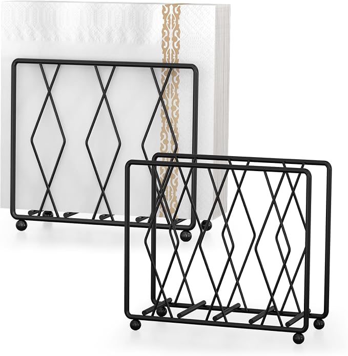 Napkin Holder for Table, 2 Pack Modern Metal Napkin Holders for Paper Napkins & by LWSFF