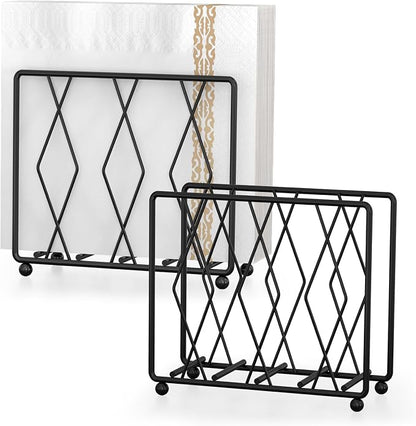 Napkin Holder for Table, 2 Pack Modern Metal Napkin Holders for Paper Napkins & by LWSFF