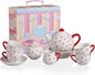 Sweejar Porcelain Tea Set for Little Girls, Kitchen Toys Tea Party Set for Kids by Sweejarco1949