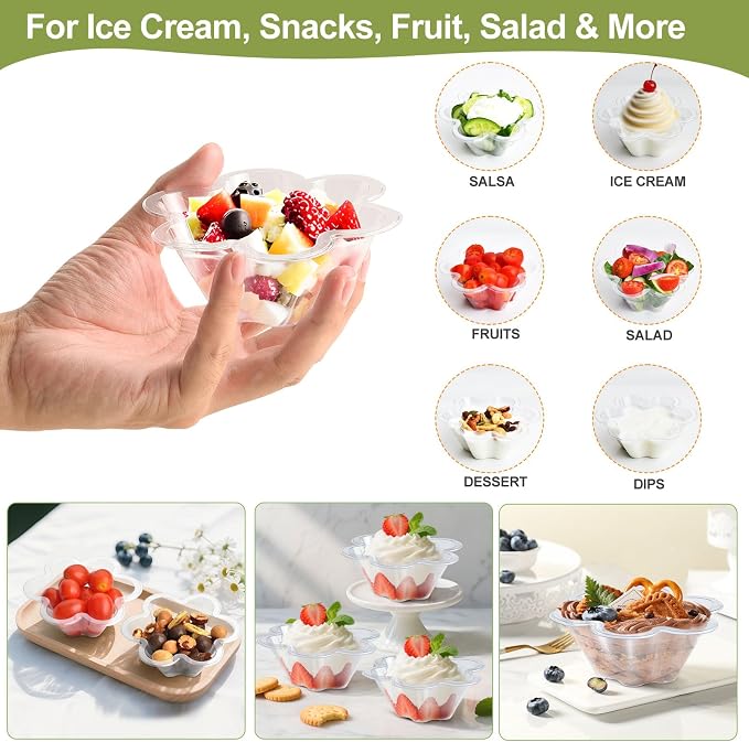 KUCKOW Clear Bowls, Small Clear Appetizer Serving Bowls - Image 5