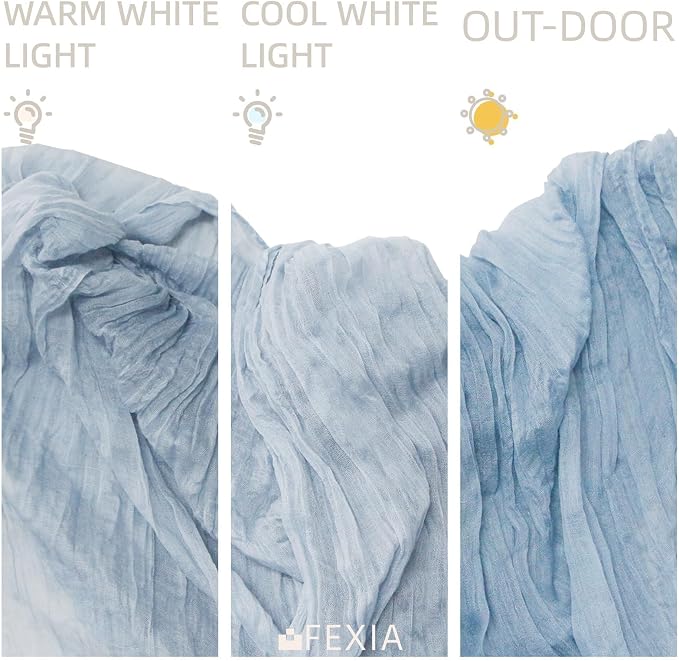 Dusty Blue Cheesecloth Table Runner Boy Baby Shower Decorations | 35x120 Inches - Image 8