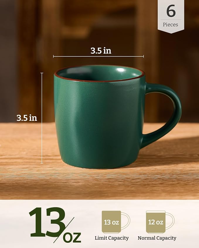 famiware Mercury Coffee Mugs 13 oz, Coffee Mugs Set of 6 - Image 4