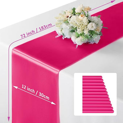 Manyshofu Hot Pink Satin Table Runner 12x72 - Image 4