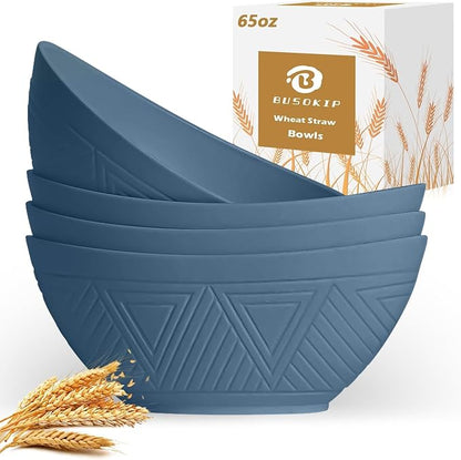 65 OZ Wheta Straw Bowls Set by BUSOKIP