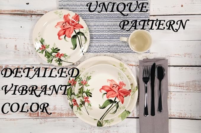 Tudor Royal 16-Piece Round Porcelain Dinnerware Set, Service - Image 3