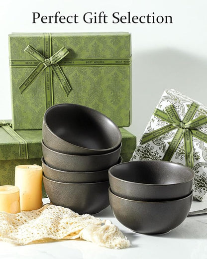Stoneware Soup Bowls, 24 oz Cereal Bowls Set of 6 - Image 6