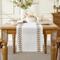 Wracra Embroidered Table Runner, Taupe Table Runners 48 Inches Long | Irregular by Wracra