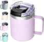 12oz Insulated Travel Coffee Mug by ALOUFEA