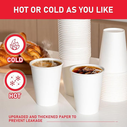 12 oz 500 Pack Paper Coffee Cups, Hot Disposable Paper Cups, Thickened - Image 5