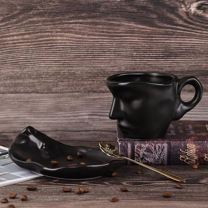 Tea Cup and Saucer Set Ceramic Kissing Couple Coffee Mug Set - Image 7