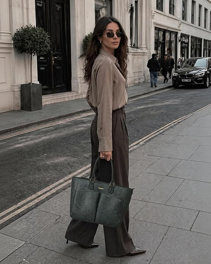 Laptop Tote Bag for Women, Leather Work Tote - Image 2