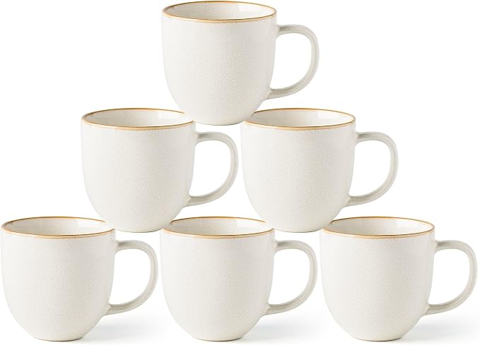 AmorArc 12oz Coffee Mugs, Ceramic Coffee Mugs set of 6 by AmorArc