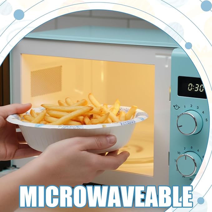 16oz Paper Bowls 30 Count, Disposable Bowls Soak Proof and Microwaveable - Image 3