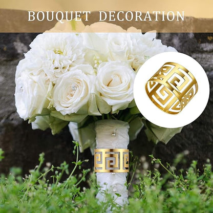 250 Pcs Gold Napkin Rings Hollow Out Napkin Rings Holder Set Metal Serviette Buckle Bulk for Dinner Table Decoration Christmas Holiday Wedding Party Birthday Banquet Gathering
