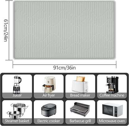36"x24" Heat Resistant Mat for Countertop Lanstics Silicone Baking Mat Non-Slip Air Fryer Mats Multipurpose Countertop Protector Microwave Mats Fire Resistant Mat Place Mat for Kitchen Counter