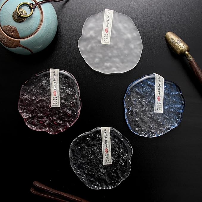 Lead-Free Crystal Glass Round Coasters, Frosted Design, Thickened and Durable - Image 3