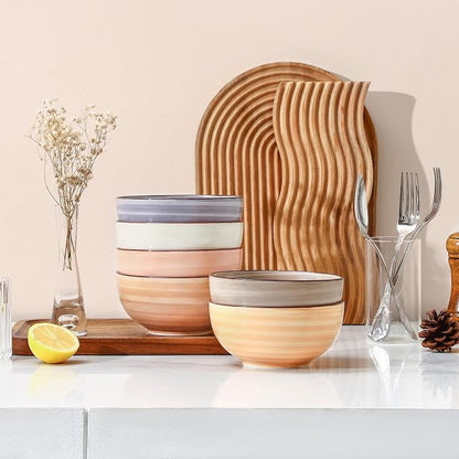 Selamica Ceramic Cereal Bowls Set of 6, 24 OZ Soup Bowls - Image 4
