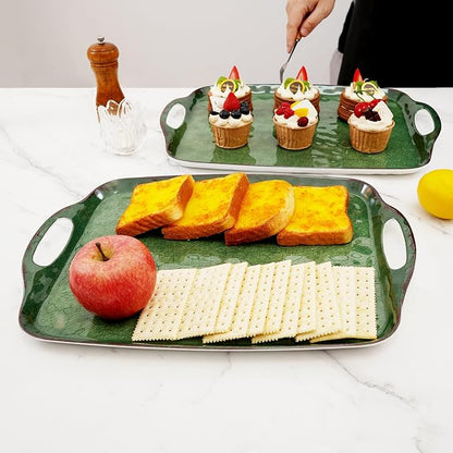 TP Melamine Serving Trays with Handles, 17” x 12”, Retro Green | Rectangular - Image 7