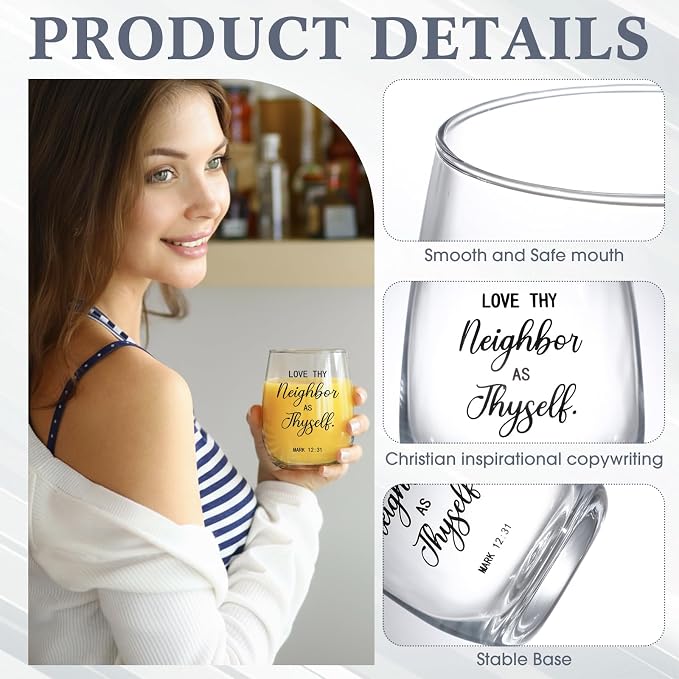6 Sets Fathers Day Christian Funny Wine Glasses Gifts - Image 4