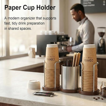 GOYLSER Coffee Cup Holder with Straw & Stirrer Storage Caddy - Image 7