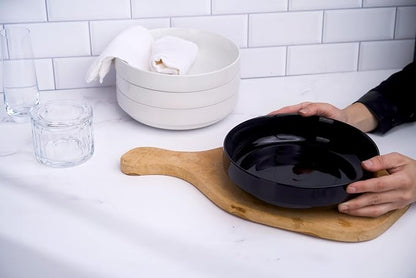 KooK Pasta Bowl, Bowl Plate, Low Bowl, Plate Bowls, Ceramic Large Shallow Bowls - Image 3