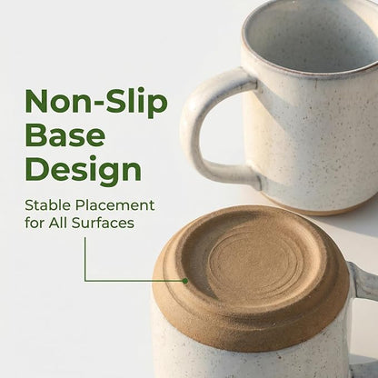 HASENSE Ceramic Coffee Mugs Set of 4, 14 oz Stoneware Coffee Cups - Image 6