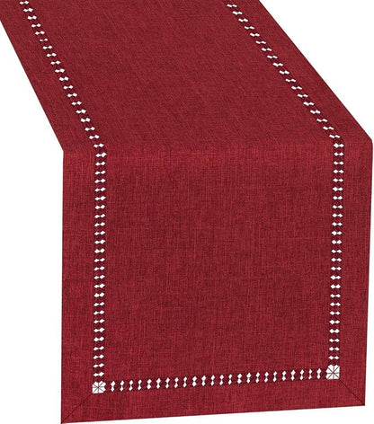 Grelucgo Large Handmade Hemstitched Polyester Rectangle Table Runners, by Grelucgo