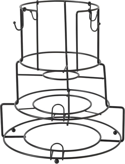 Gibson Home Summit View 17-Piece Porcelain Plates and Bowls Set W/Metal Rack - Image 8