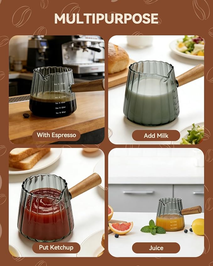 2 PCS Espresso Measuring Cup 6 Oz, Espresso Glass Cups - Image 7