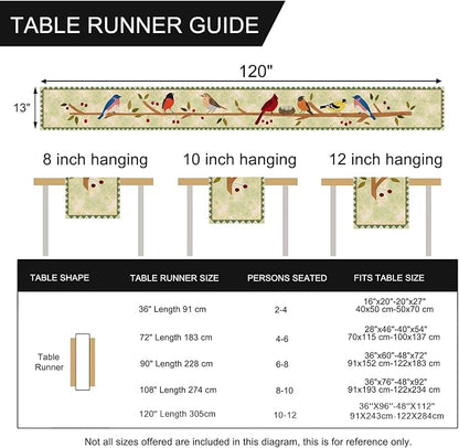 Seliem Summer Birds Tree Branches Table Runner, Cardinal Home Kitchen | Dining - Image 7