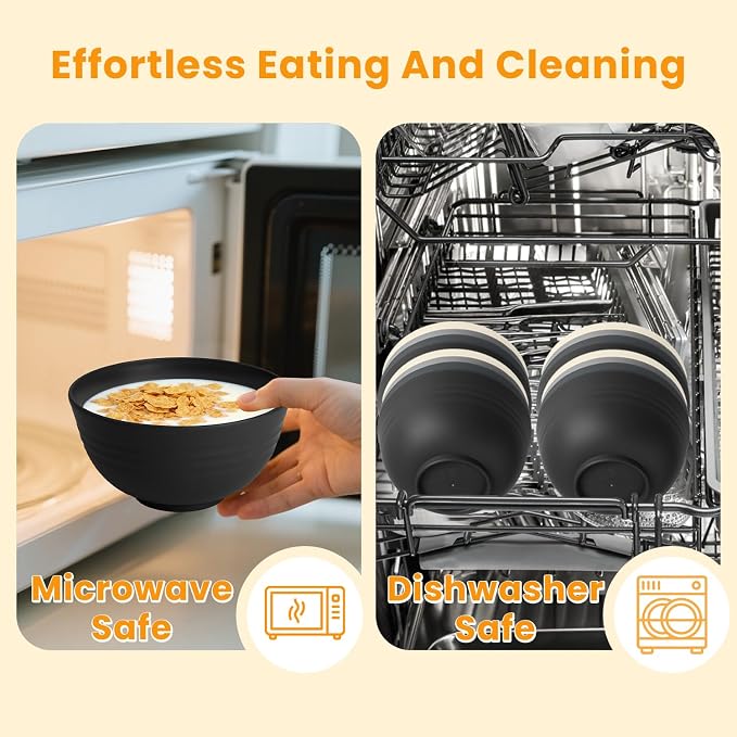Premium Wheat Straw Bowls 8 PCS Unbreakable Bowl - Image 6