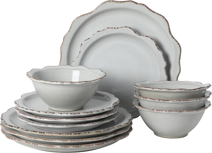 Gibson Elite Kennon Road Plates and Bowls Set, 12-Piece Dinnerware Set by GibsonHomewares