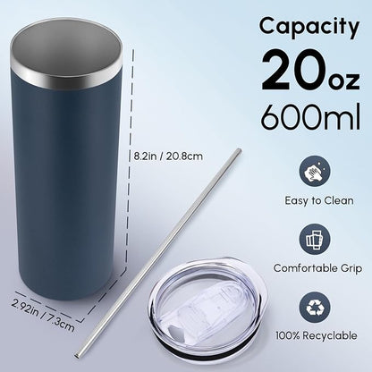 Volhoply 12 Pack Skinny Tumblers - Image 2