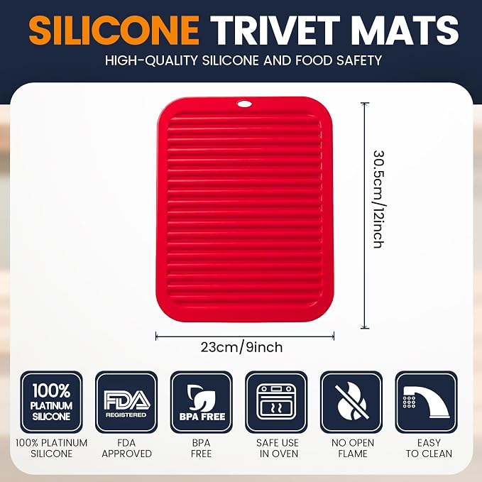 Silicone Trivet Mats 4 Heat Resistant Pot Holders Multipurpose Non-Slip Hot Pads - Image 2