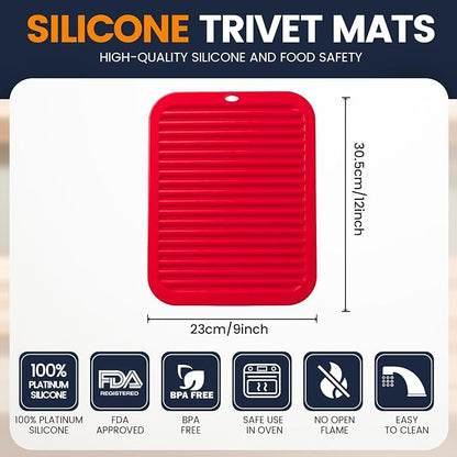 Silicone Trivet Mats 4 Heat Resistant Pot Holders Multipurpose Non-Slip Hot Pads - Image 2