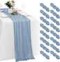 16 Pack Dusty Blue Cheesecloth Table Runners 20x120 Inch Gauze Table Runner by Yorcari