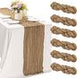 6 Pieces Nude 10FT Cheesecloth Table Runner Boho Gauze Fabric Table Runner by JALANCY