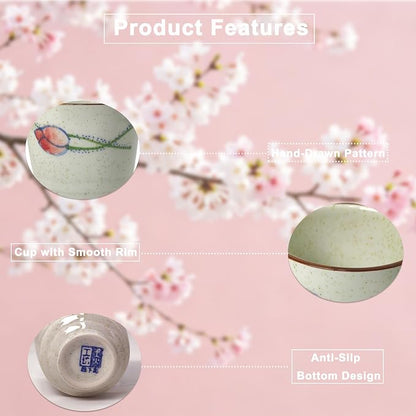 6 Pcs Japanese Tea Cups, 1 Large and 5 Small Ceramic Coffee Cups - Image 3