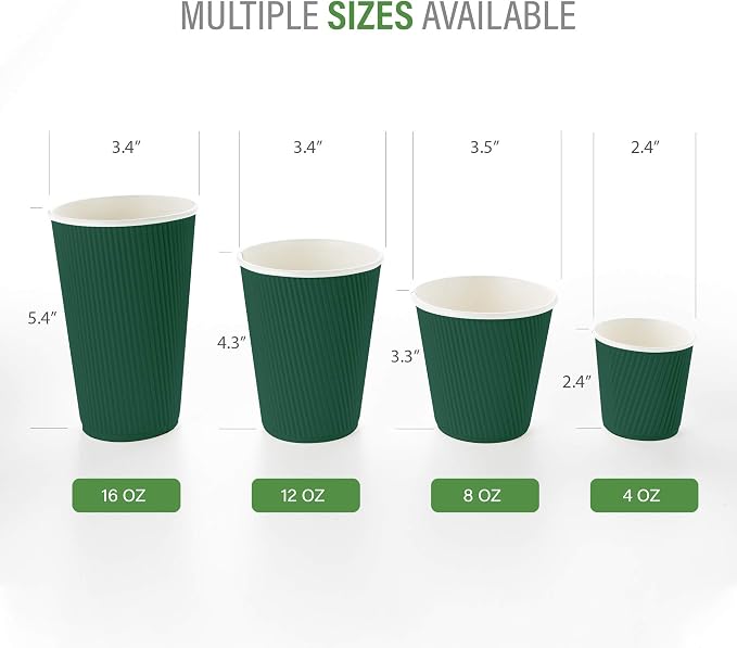 Restaurantware-12 Ounce Disposable Coffee Cups, 500 Ripple Wall Hot Cups - Image 3