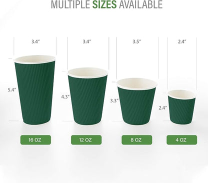Restaurantware-12 Ounce Disposable Coffee Cups, 500 Ripple Wall Hot Cups - Image 3