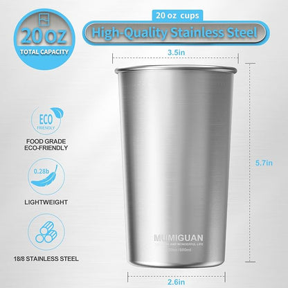 Stainless Steel Cups 20oz/600ml, Stainless Steel Pint Tumbler | Camping - Image 3