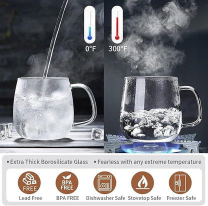 DOPUDO Glass Teacups 4 Pack Glass Tea Cup - Image 6