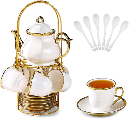 Porcelain Tea Set European Ceramic Tea Cup Saucer Gift Sets - Image 9