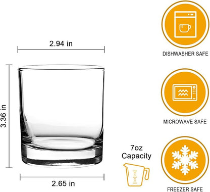 QAPPDA Whiskey Glasses 7oz, 12 Pack Old Fashioned Glass | Clear Premium - Image 2
